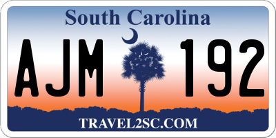SC license plate AJM192