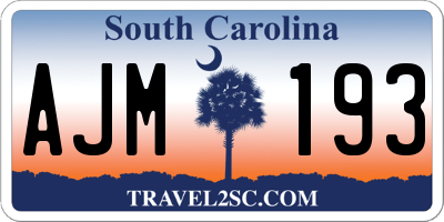 SC license plate AJM193