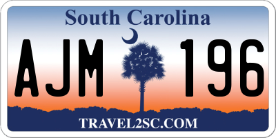 SC license plate AJM196