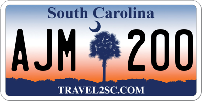 SC license plate AJM200