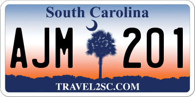 SC license plate AJM201