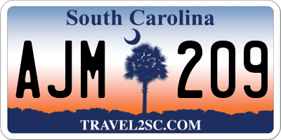 SC license plate AJM209