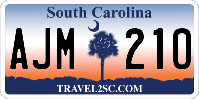 SC license plate AJM210