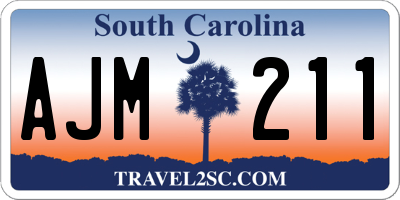 SC license plate AJM211