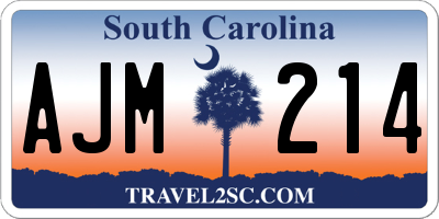 SC license plate AJM214