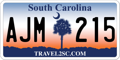 SC license plate AJM215