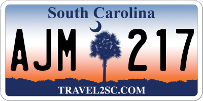 SC license plate AJM217
