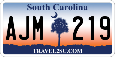 SC license plate AJM219