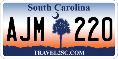 SC license plate AJM220