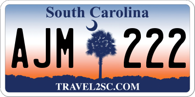 SC license plate AJM222