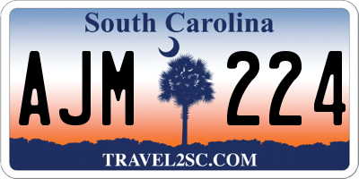 SC license plate AJM224