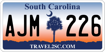 SC license plate AJM226