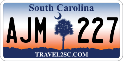 SC license plate AJM227