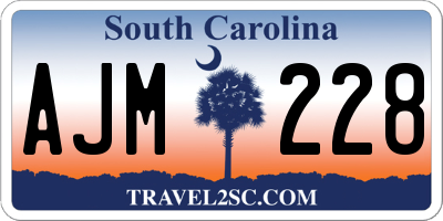SC license plate AJM228