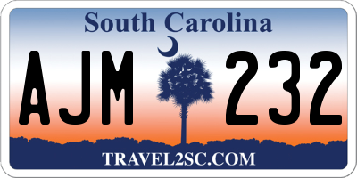 SC license plate AJM232