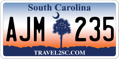 SC license plate AJM235