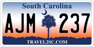 SC license plate AJM237