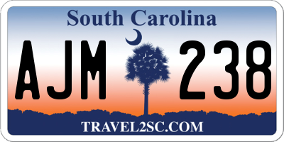 SC license plate AJM238