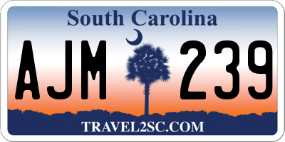 SC license plate AJM239