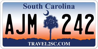 SC license plate AJM242