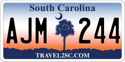 SC license plate AJM244