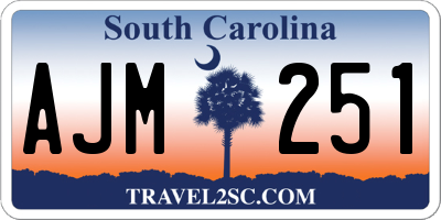 SC license plate AJM251