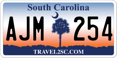 SC license plate AJM254
