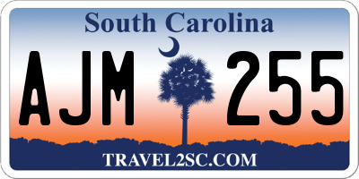 SC license plate AJM255