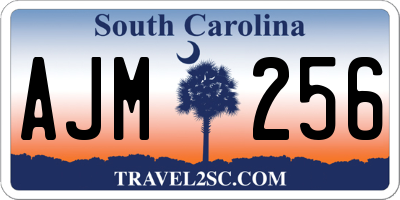 SC license plate AJM256