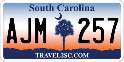 SC license plate AJM257