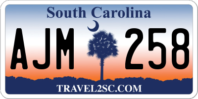 SC license plate AJM258