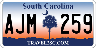 SC license plate AJM259