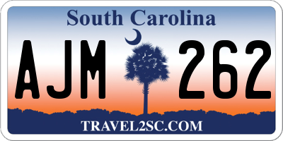 SC license plate AJM262