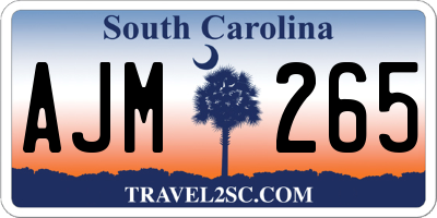 SC license plate AJM265