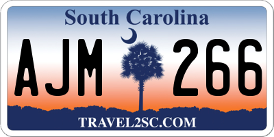 SC license plate AJM266