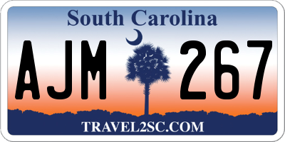 SC license plate AJM267
