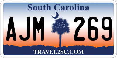 SC license plate AJM269