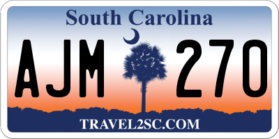 SC license plate AJM270