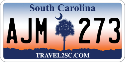 SC license plate AJM273