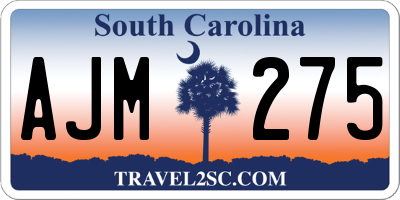 SC license plate AJM275