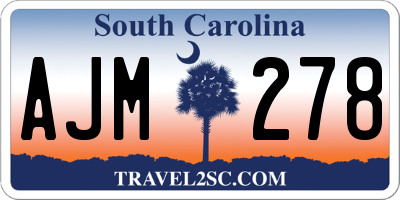 SC license plate AJM278