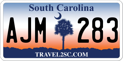 SC license plate AJM283
