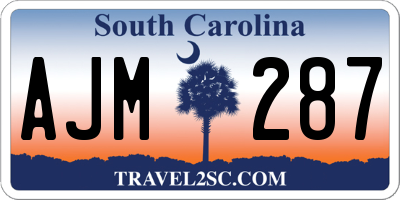 SC license plate AJM287