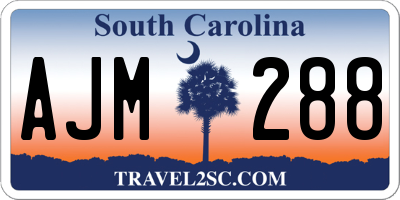 SC license plate AJM288