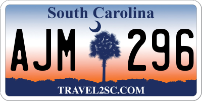 SC license plate AJM296
