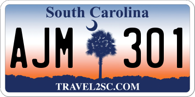 SC license plate AJM301