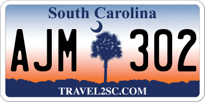 SC license plate AJM302