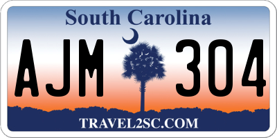 SC license plate AJM304