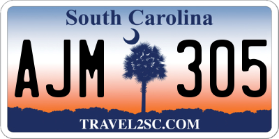 SC license plate AJM305