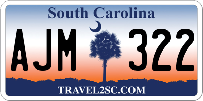 SC license plate AJM322
